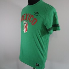Umbro T-Shirt Mens Small Crew Neck Graphic Tee Green Short Sleeve Mexico Soccer