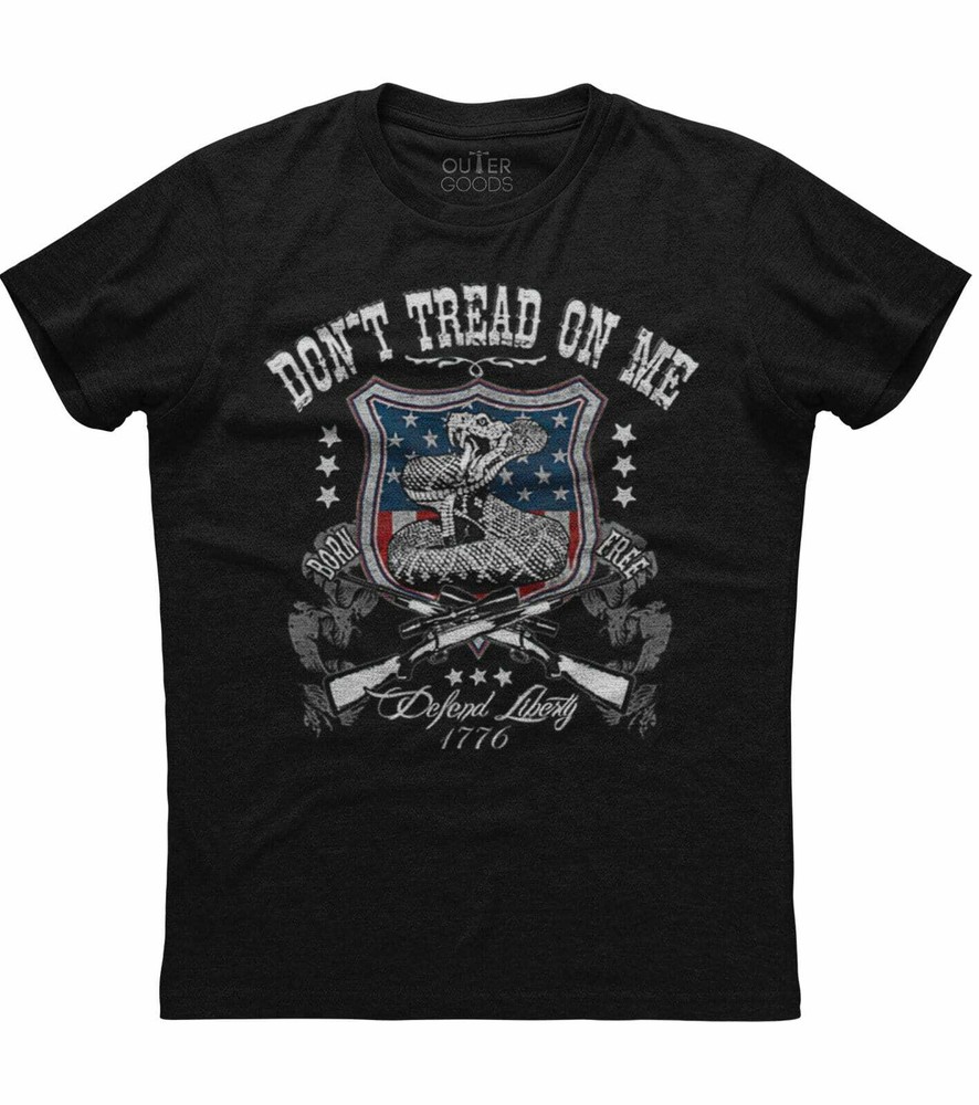 Don’t Tread On Me Defend Liberty, Patriotic Men’s New Black Trending T-shirt