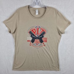 PLT Get A Grip Custom Graphic T-Shirt Mens LG District Perfect Tri Tan Beige