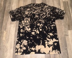 Vitnage 2009 2000s Woodstock Peace Music All Over Print Band Tee T-Shirt Medium