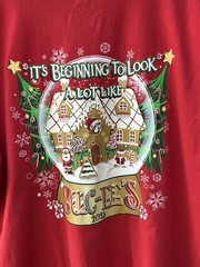 BUC-EE’S CHRISTMAS 2023 Americana Tee Shirt Red Sz Lg Holiday Festive Beaver