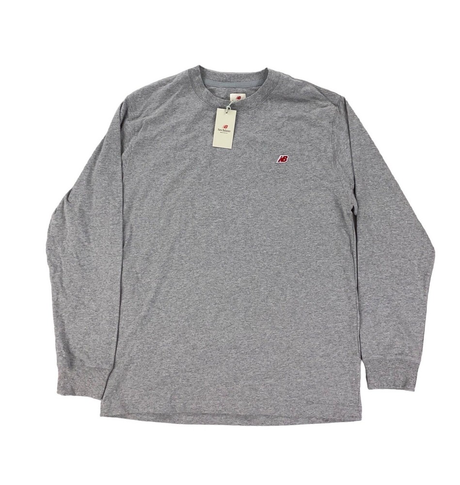 NEW New Balance Made In USA Long Sleeve Core Mens T Shirt Gray MT21542-AG MIUSA