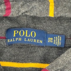 Polo Ralph Lauren Mens 2XB Grey Striped Long Sleeve Hooded T-Shirt Pony Logo
