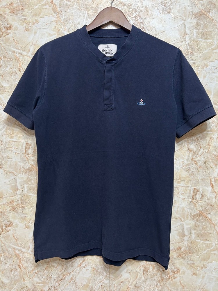 Vivienne Westwood Embroidered Logo Orb T-Shirt Blue Size L