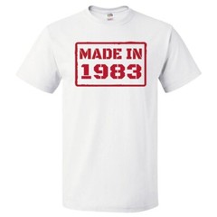43rd Birthday Gift For 43 Year Old Made In 1983 T Shirt