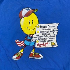 Vintage Walmart Shirt Size XL Smiley Face Promo Morris Gail Lewis Employee 90s