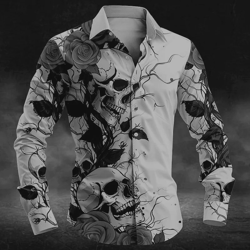 Button Down Shirt Men Fashion European Casual Hawaiian Men’s Shirt Flower Shirt