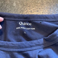 Quince Men’s Pima Cotton Long Sleeve Tee Large Navy Blue