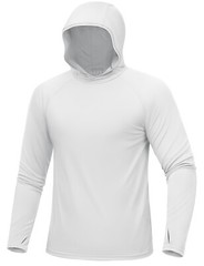 Mens UPF 50+ Sun Protection Shirts Quick Dry Long Sleeve Rash Guard Hoodie Shirt