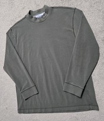 VTG Nike Mock Neck Shirt Men L Gray Long Sleeve Base Layer Swoosh Silver Tag Y2K