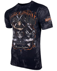Affliction Men’s T-Shirt AC OUTBACK Skull Biker Black Tattoo S-5XL