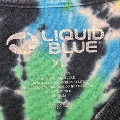 Liquid Blue Mens XL Tie Dye T-Shirt Spiral Burst Colorful Festival Graphic Tee