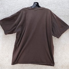 Hooligan Graphic T-Shirt Mens XL Brown Streetwear Tee (see photo for flaw)