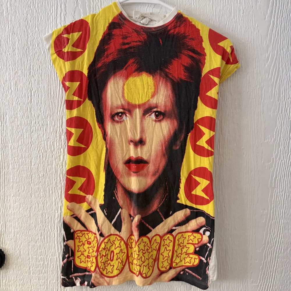 RARE Vintage Ziggy Stardust graphic tee David Bowie Altered Tie Back Pattern
