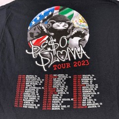 Peso Pluma Tour 2023 Concert T-Shirt Mens Large Black Double P Records Graphic