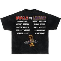 1991 Finals Lakers Vs Bulls Jordan & Magic Boxy Vintage Graphic Basketball Shirt