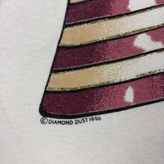 Vintage Diamond Dust Shirt Mens M White USA Flag Graphic Tee Glitter 1996