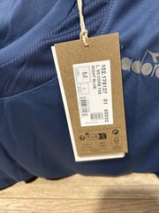 diadora Core Running Crew Neck Short Sleeve Athletic Mens Blue Shirt Sz Medium