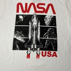 NASA Space Shuttle Astronaut USA Graphic T Shirt Men’s M Medium White