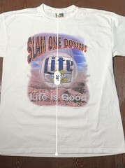 Vintage Miller Lite Volleyball Shirt 90s 1996 XL Slam One Down Life Is Good USA