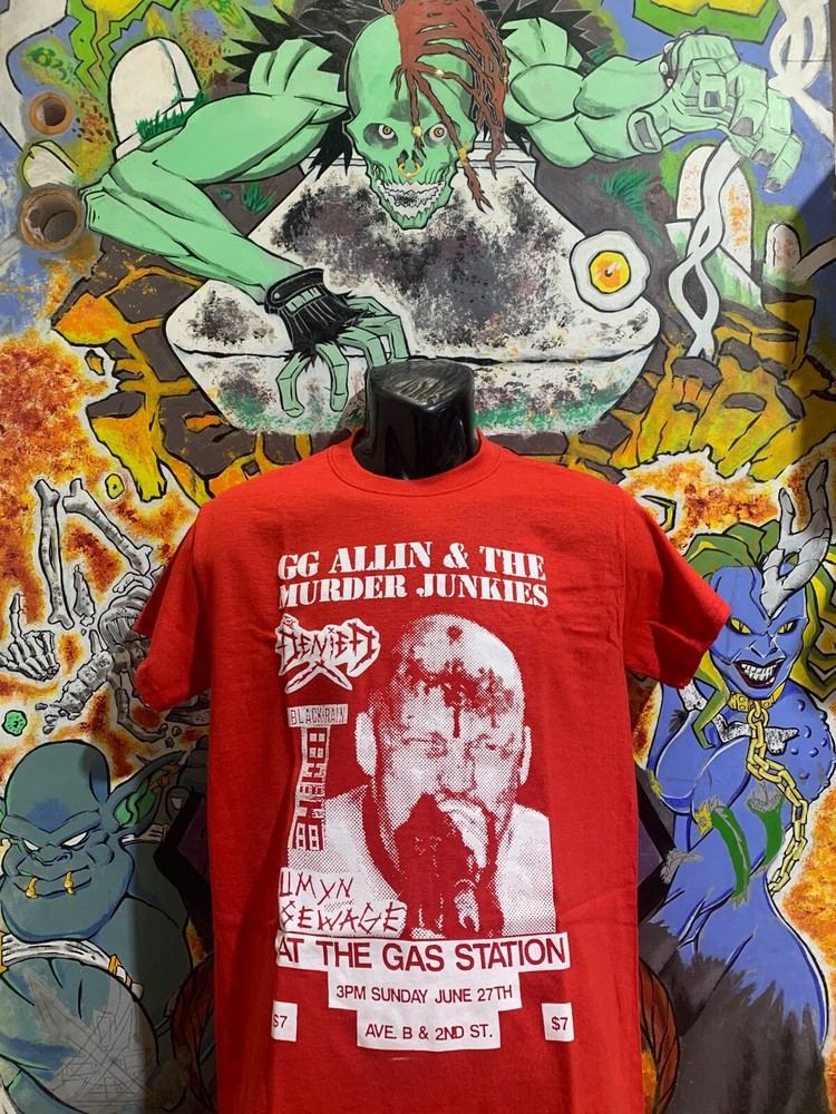 GG Allin & The Murder Junkies “Final Show Flyer Red” shirt Antiseen Meatmen
