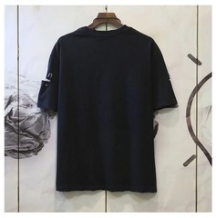 Men’s Punk Rock Distressed T-Shirt Safety Pin Hollow Out High Street Hip Hop Top