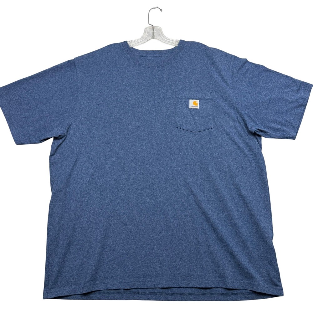 Carhartt Pocket T-Shirt Mens 2XL Blue Heather Short Sleeve Workwear Tee