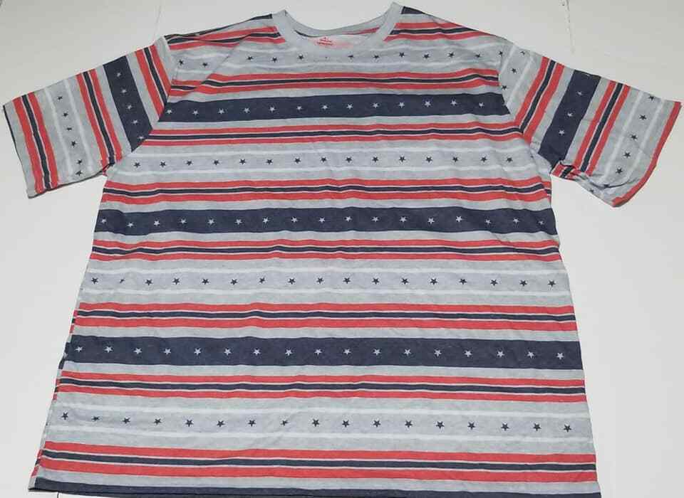 Americana Tee T-Shirt American Stripes Color Size XL/XG 46-48 (LOC TUB-94)