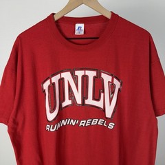 Vintage UNLV Runnin Rebels NCAA Russell Athletic Spell Out Logo T Shirt Size XL