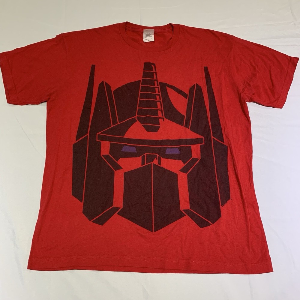 Bay Island Sportswear Mens Red Transformers T-Shirt XL Optimus Prime