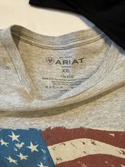 Ariat Men’s Gray Long Sleeve Graphic Logo Crew Neck T-Shirt Size XXL