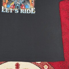 Vintage Y2K Work Sucks Lets Ride Biker Motorcycle Black T Shirt Fits Size XL