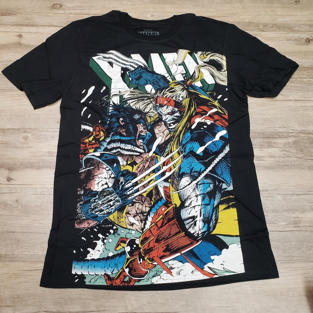 X Men Wolverine Vs Omega Shirt Mens Medium Black Marvel Graphic Comic Tee