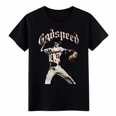 Godspeed Skeleton Baseball Pitcher T-Shirt Gothic Sports Graphic Streetwear Tee