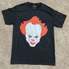 Warner Bros IT Pennywise Graphic T-Shirt Mens Medium Black Horror Movie Tee 2023