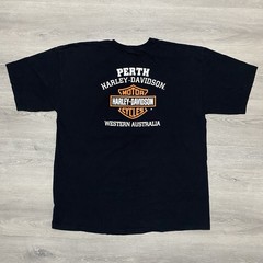 Harley Davidson T-Shirt XXL Mens Double Sided Black Shirt 2XL Perth Australia