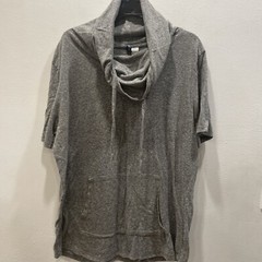 H&M Divided Mens Cowl Neck Short Sleeve Shirt With Drawstrings Size Large