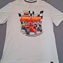 Under Armour Hoops Finish Line Racing Basketball Shirt Men’s Large White Graphic