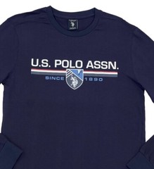 US Polo Assn Player USPA Big Logo Long Sleeve Crewneck Classic Tee T Shirt XL
