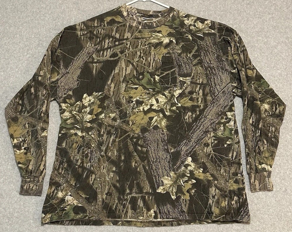 Vintage Jerzees Mossy Oak Break Up Camo Hunting Outdoors 3XL Long Sleeve Shirt