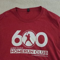 Albert Pujols Shirt Mens Large Red Homerun Club 600 T Shirt District Made