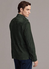 BEST SELLING New Men’s Green Suede Shirt 100% Soft Lambskin Style Slim Fit Shirt