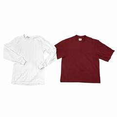 2 Shaka Wear Men’s T-Shirts Sz Medium LS Red & SL White 100% Cotton EUC!