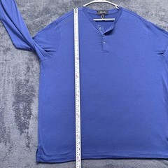 RLX Ralph Lauren Performance Stretch Henley Mens 2XL Long Sleeve Shirt Blue