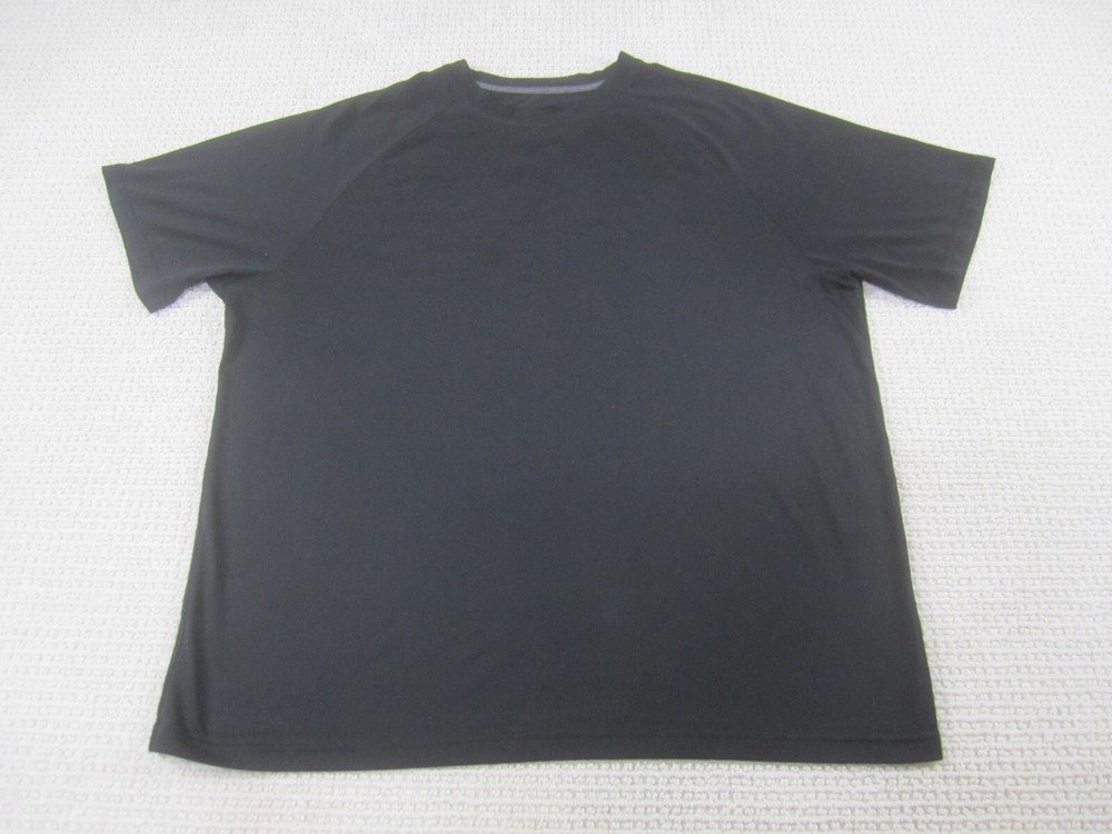 BCG Shirt Mens Large Black Athletic Gym Short Sleeve Polyester Spandex Crew Neck