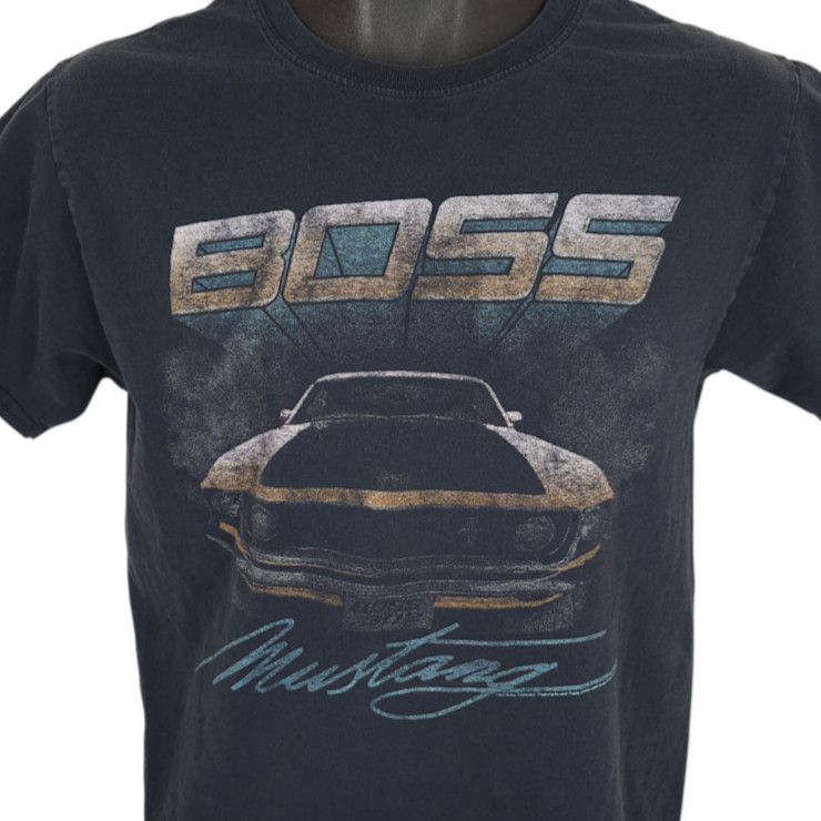Ford Mustang Boss 302 T Shirt Mens Size XS Black Retro Trans Am Racing