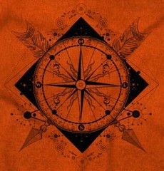 Compass Diamond Space Meaningful Symbolic Adult Short Sleeve Crewneck Tee