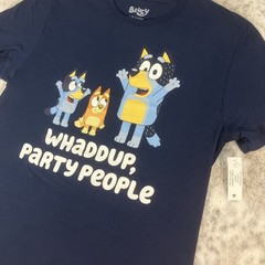 Bluey Whaddup Party People Graphic Shirt Mens Large Bingo Dad Mom Disney 307
