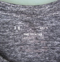 Under Armour Tech Tee Loose Heatgear Black Marled T-Shirt Men Size L (Chest 46″)
