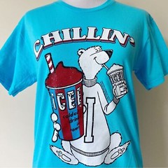 Icee Slushy T-Shirt Mens Small Savvy Shirt Polar Bear Mascot Chillin Blue New